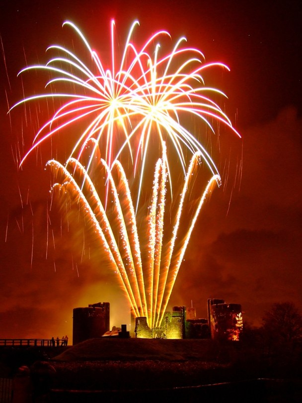 Bonfire Night w Caerphilly Castle