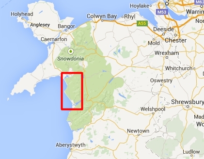 Ardudwy na mapie Walii