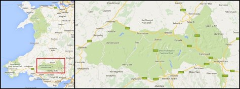 Park Narodowy Brecon Beacons na mapie Walii