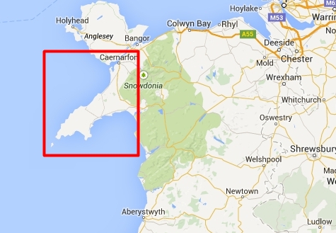 Półwysep Llŷn na mapie Walii