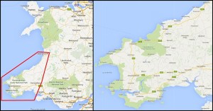 Zachodnia Walia - Mapa