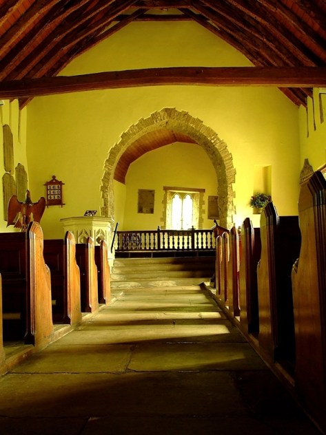 Wnętrze St. Martin's Church w Cwmyoy