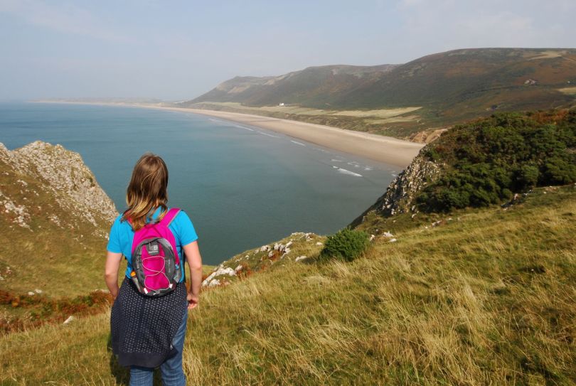 Plaża Rhossili na półwyspie Gower