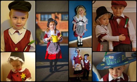 Dzieci w strojach walijskich