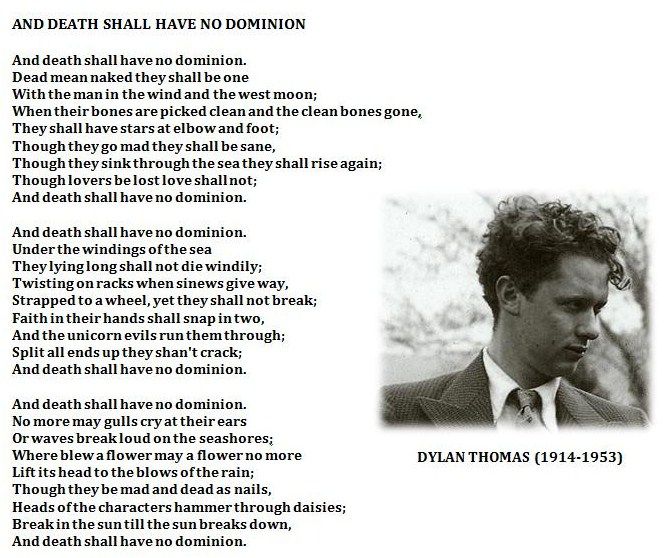 Dylan Thomas wiersz "And Death Shall Have No Dominion", zródło: internet